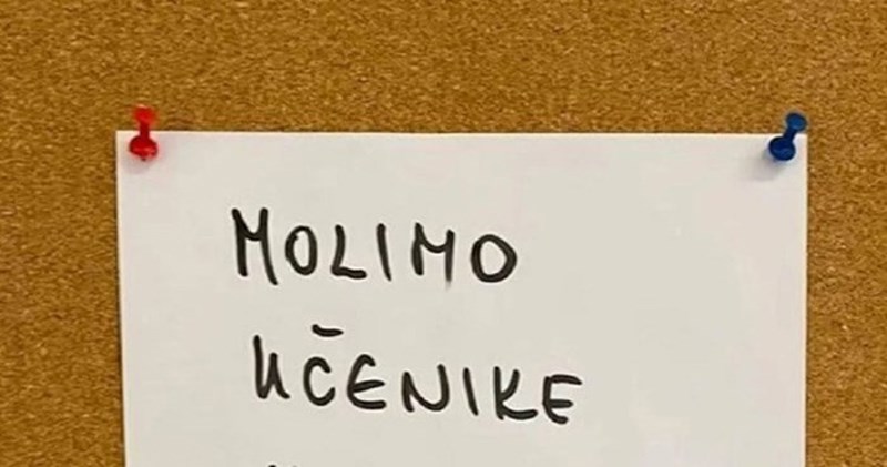 Učitelji iz jedne škole negdje u Dalmaciji ostavili neobičnu poruku učenicima, fotka je hit na Fejsu
