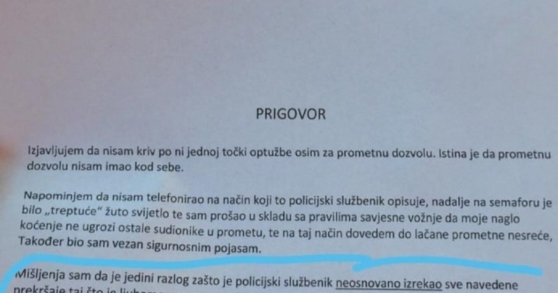 Policija je kaznila vozača BMW-a, morate vidjeti njegov prigovor. Urnebesan je!