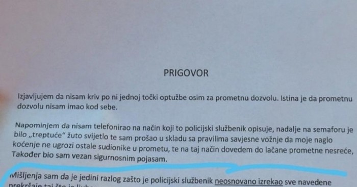 Policija je kaznila vozača BMW-a, morate vidjeti njegov prigovor. Urnebesan je!