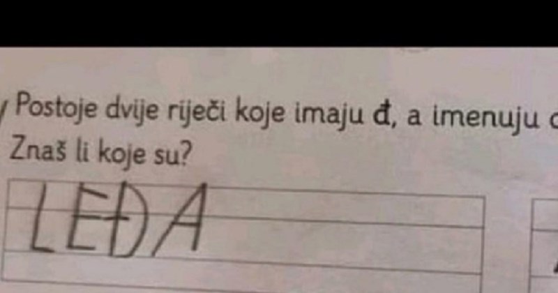 Učenici su trebali napisati dijelove tijela koji sadrže "đ" u nazivu, jedan odgovor je apsolutni hit