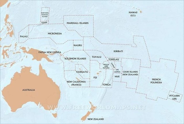 Teško je doći do dobrih političkih karti Oceanije