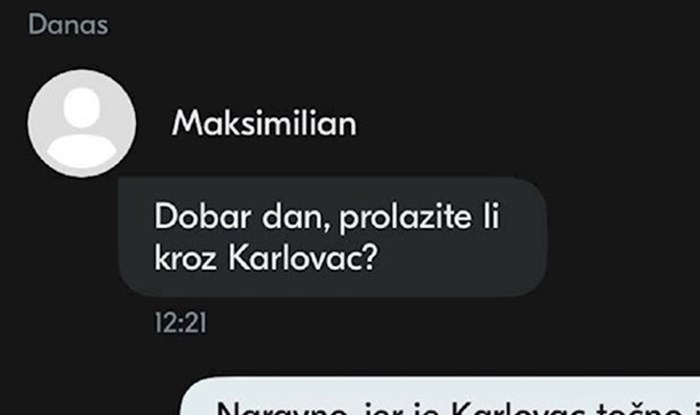 Tip je želio prijevoz od Karlovca do Zagreba, sad mu se smije čitav internet