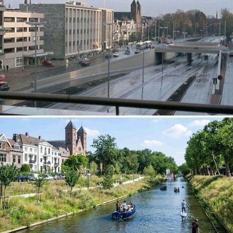 Obično je obrnuto, ali ovo je tako lijepo! 1980-e u odnosu na 2022.. Utrecht, Nizozemska
