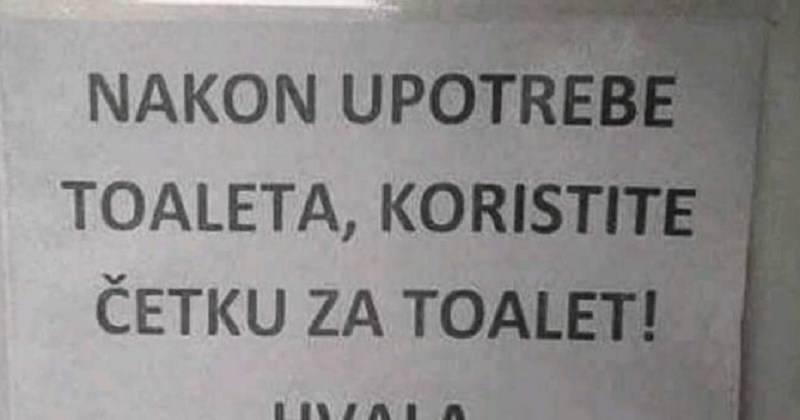 Netko je napisao neočekivan dodatak na obavijest u WC-u kafića, istovremeno je gadljiv i urnebesan