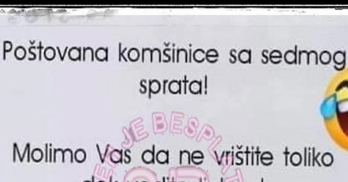 Molba susjeda jednoj stanarki zgrade postala je hit zbog urnebesnog zaokreta u priči. Morate vidjeti