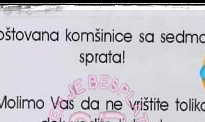 Molba susjeda jednoj stanarki zgrade postala je hit zbog urnebesnog zaokreta u priči. Morate vidjeti
