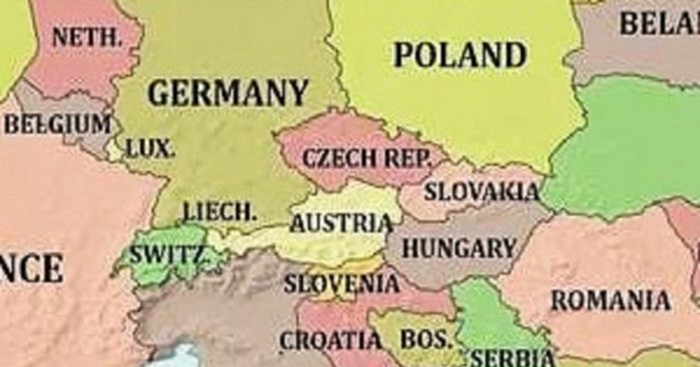 Mapa prikazuje kako bi izgledala Europa kada bi se razina mora smanjila za 1 km, zanimljiva je