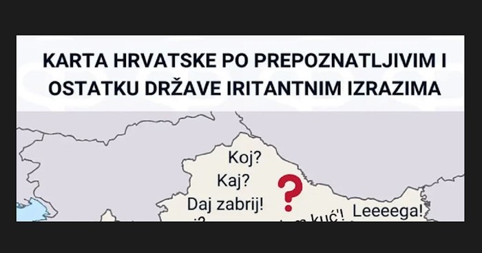 Netko je napravio mapu s izrazima karakterističnim za različite dijelove RH, totalni je hit