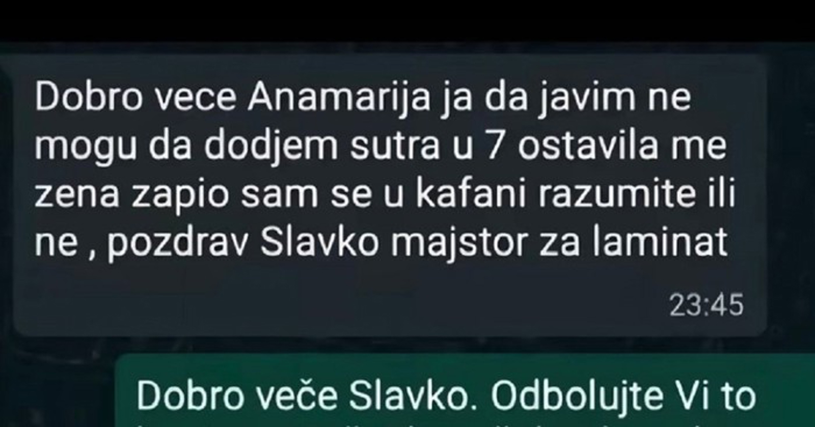 Majstor je odgodio postavljanje laminata jer ga je ostavila žena, dopisivanje je obišlo regiju