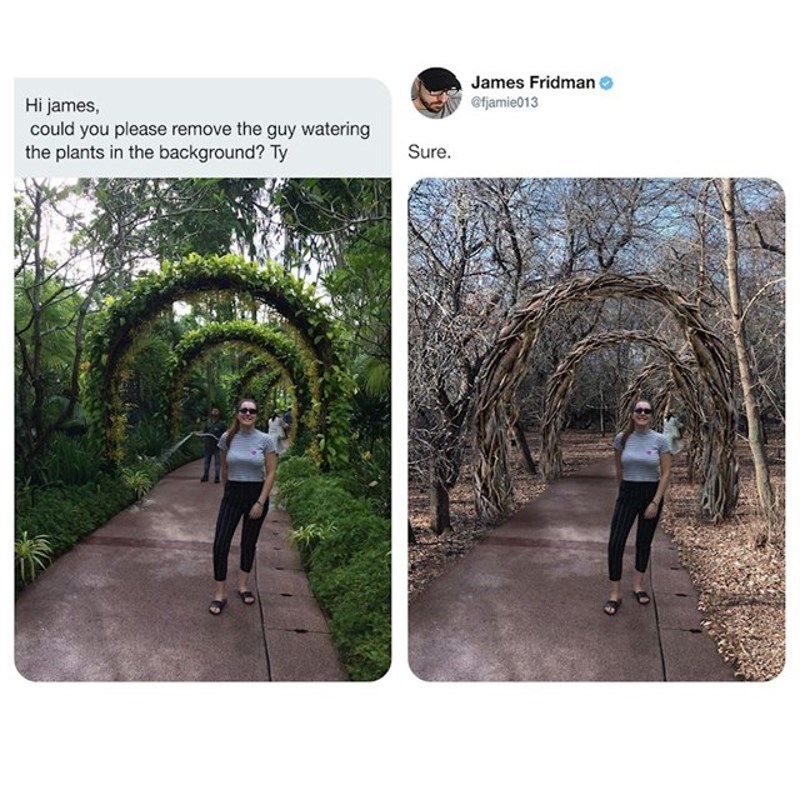 Možeš li, molim te, ukloniti tipa koji zalijeva?