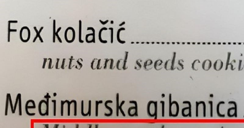 Netko je u jednom našem restoranu primijetio bizaran prijevod u jelovniku, fotka i komentari su hit