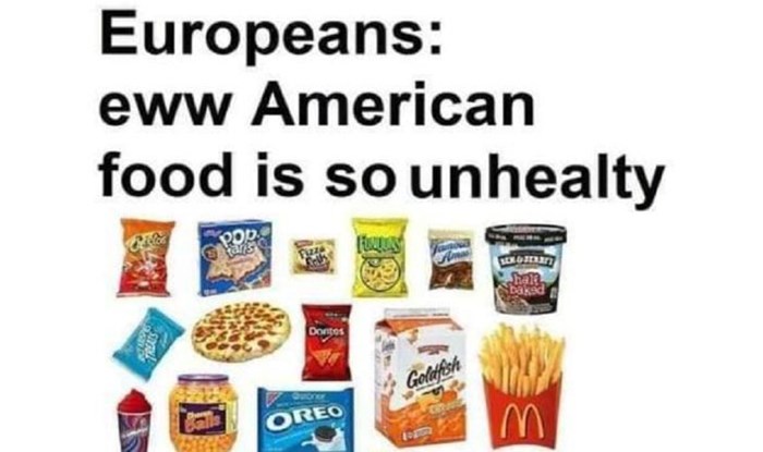 Fora o razlici u prehrambenim navikama u SAD-u i Europi hit je na mrežama, urnebesna je