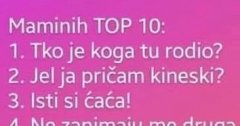 Netko je napravio listu od 10 izjava svake, ali baš svake balkanske mame. Totalno je pogođena!
