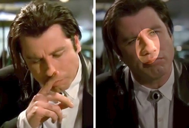 Pogledajte što se u ovoj sceni dogodilo s Travoltinim nosom.