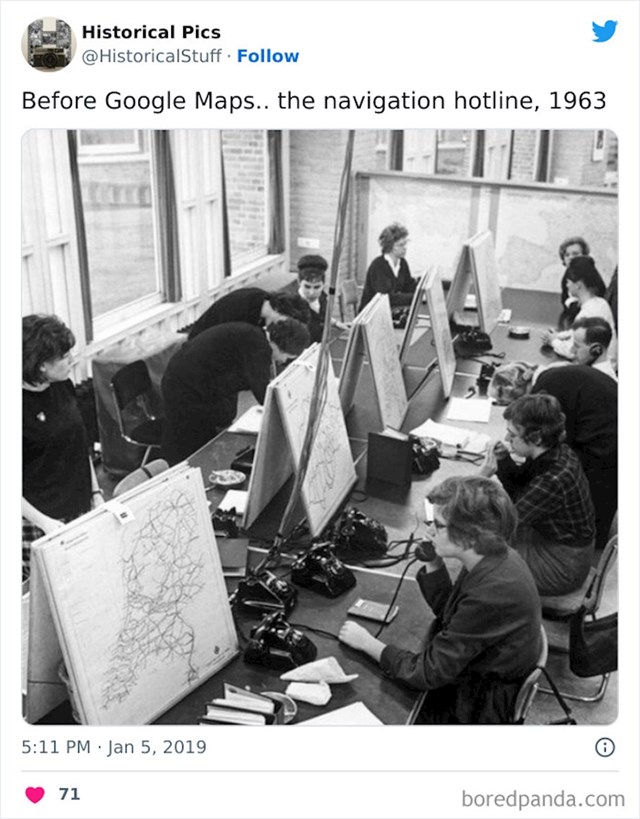Navigacija prije Google mapsa odvijala se preko telefonske linije, a ovo su cure koje su davale upute