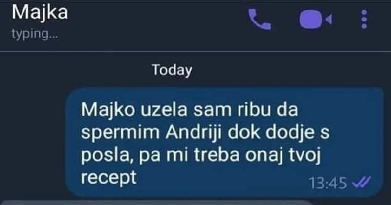 Pitala je mamu recept da bi mužu spremila ručak, dopisivanje je sad hit u regiji!