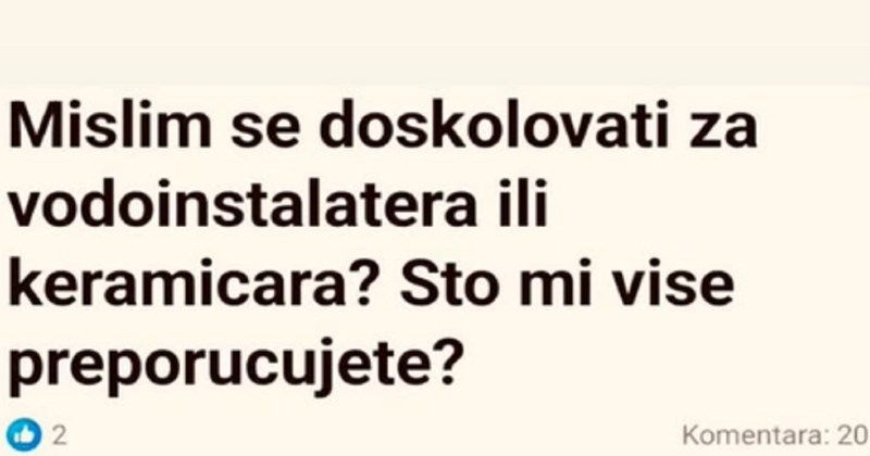 Tip je imao dilemu oko prekvalificiranja, savjet tipa u komentarima sad je hit u regiji