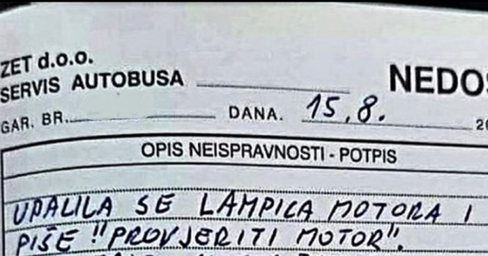 Izvješće o servisu autobusa totalni je hit na Fejsu, urnebesno zapažanje mehaničara pravi je biser!