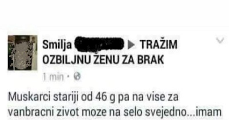 Žena traži muškarca za vezu, objava se brzinom munje proširila regijom zbog urnebesnih uvjeta
