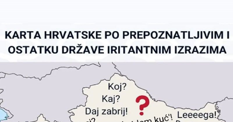 Netko je napravio kartu RH s tipičnim izrazima svake regije kojima iritiraju ostale regije, hit je