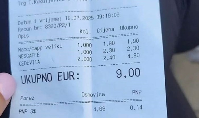 Račun fotkan u kafiću na Cresu ovih se dana munjevito širi mrežama i ne, nije zbog cijena