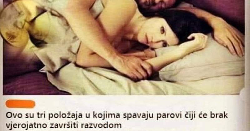 Istraživanje o poveznici poza za spavanje i razvoda zabrinulo je tipa, komentar mu lajkaju tisuće