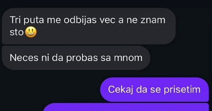 Tip joj je opet upao nakon tri odbijanja, curini odgovori nasmijali su tisuće na IG-u
