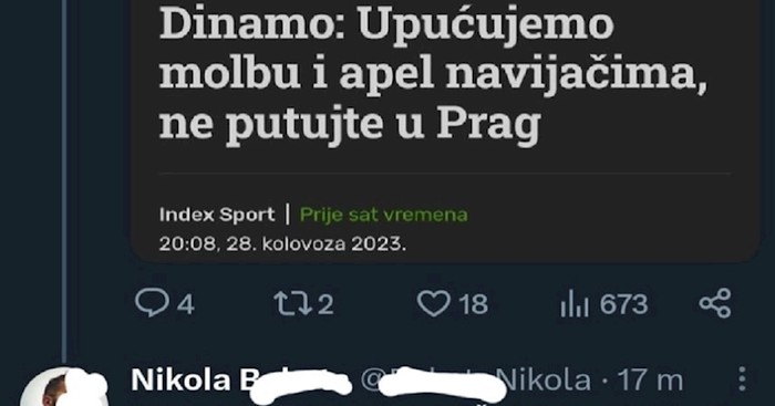 Ekipa na Fejsu sprda se s Dinamovim apelom navijačima prije Praga, morate vidjeti