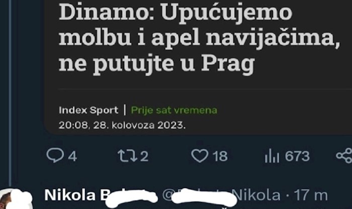 Ekipa na Fejsu sprda se s Dinamovim apelom navijačima prije Praga, morate vidjeti