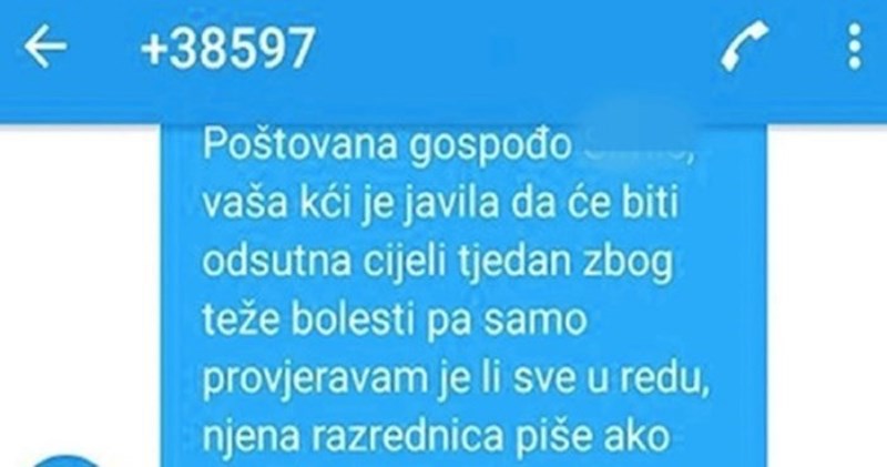 Mama je primila poruku razrednice zbog kćerkinih izostanaka iz škole, njezin odgovor je teški hit