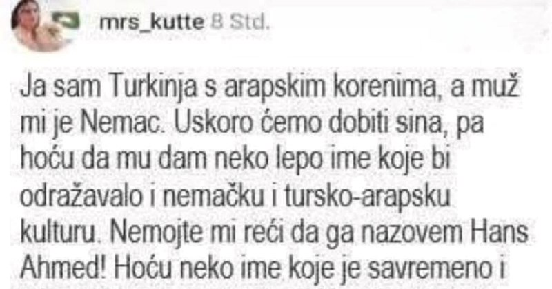 Žena je na Fejsu tražila prijedlog za ime djeteta, sad mreže umiru od smijeha na jedan komentar