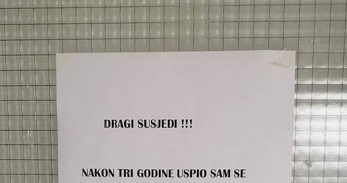 Obavijest ostavljena stanarima jedne zgrade hit je u regiji, morate vidjeti što tip slavi