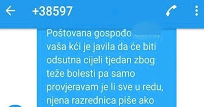 Mama je primila poruku razrednice zbog kćerkinih izostanaka iz škole, njezin odgovor je teški hit
