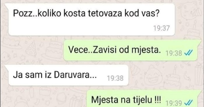 Urnebesan dogovor oko tetovaže obišao je regiju, svaka poruka je veći nesporazum od prethodne
