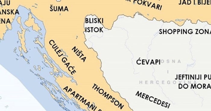 Razočarani Slavonac je napravio kartu Hrvatske koja će vas nasmijati opisima regija