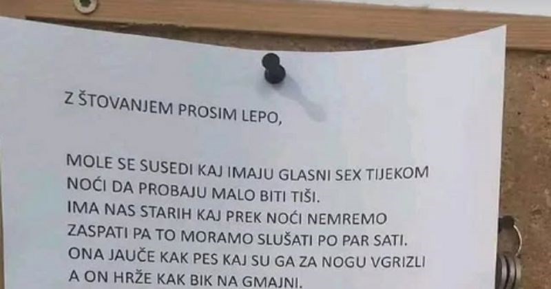 Poruka starijeg susjeda mladom paru obišla je regiju zbog urnebesnog zaokreta, morate vidjeti