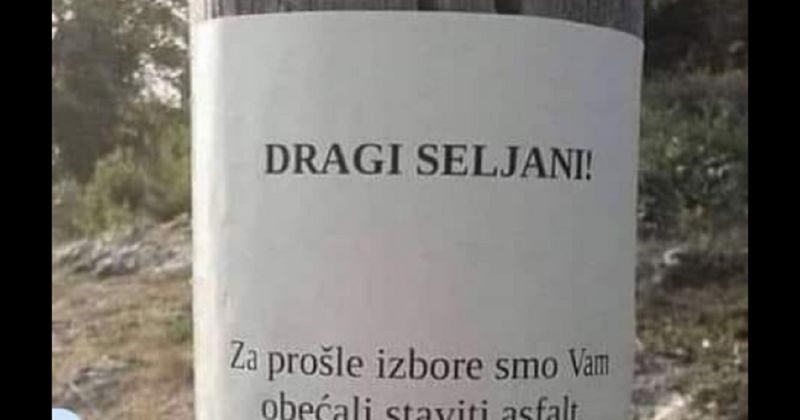 Kritika vladajućima fotkana u jednom selu teški je hit na Fejsu, urnebesna je!