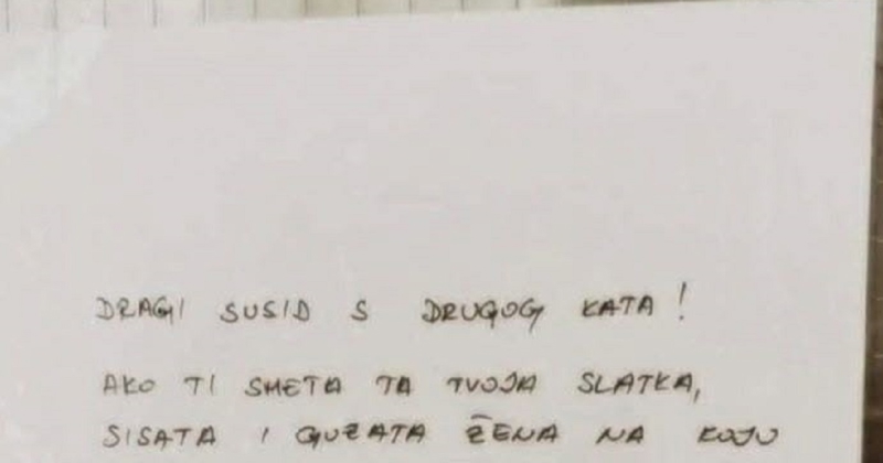 Tip je napisao poruku susjedu koji često viče na ženu, odmah je obišla regiju brzinom munje