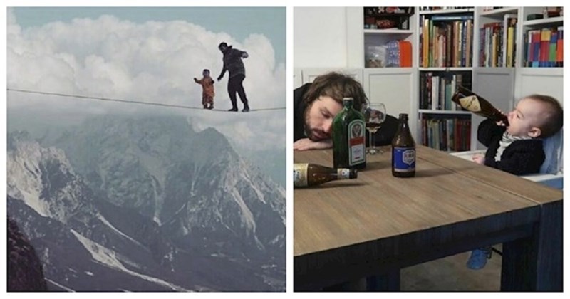 Svaki put kada mama pita kako je beba, ovaj tata pošalje urnebesnu fotku kako ju "čuva"!