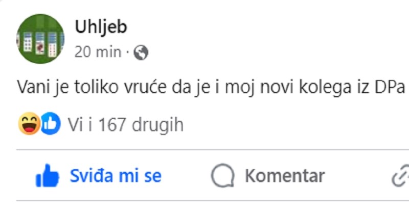 Ovaj status najbolje pokazuje koliko je vruće ovih dana, danas ga dijele svi na Fejsu