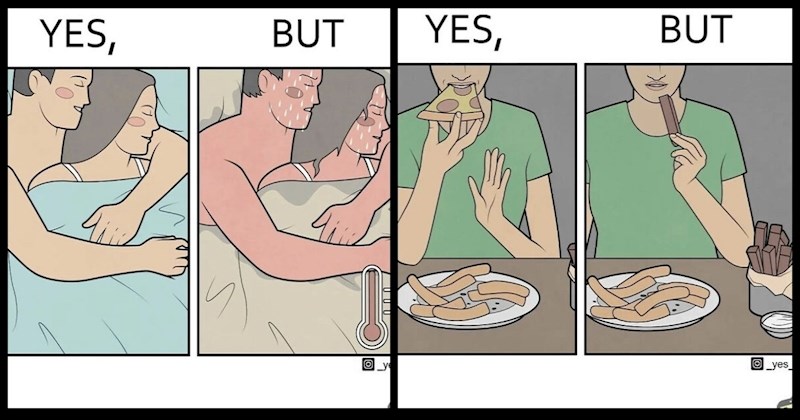 “Da, ali”: 15 moćnih ilustracija koje prikazuju proturječnosti našeg društva