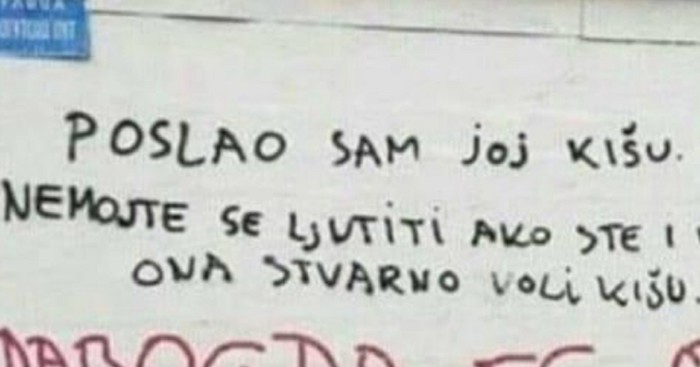 Tip je napravio romantični grafit za curu, netko je ispod dopisao nešto urnebesno. Fotka je hit!