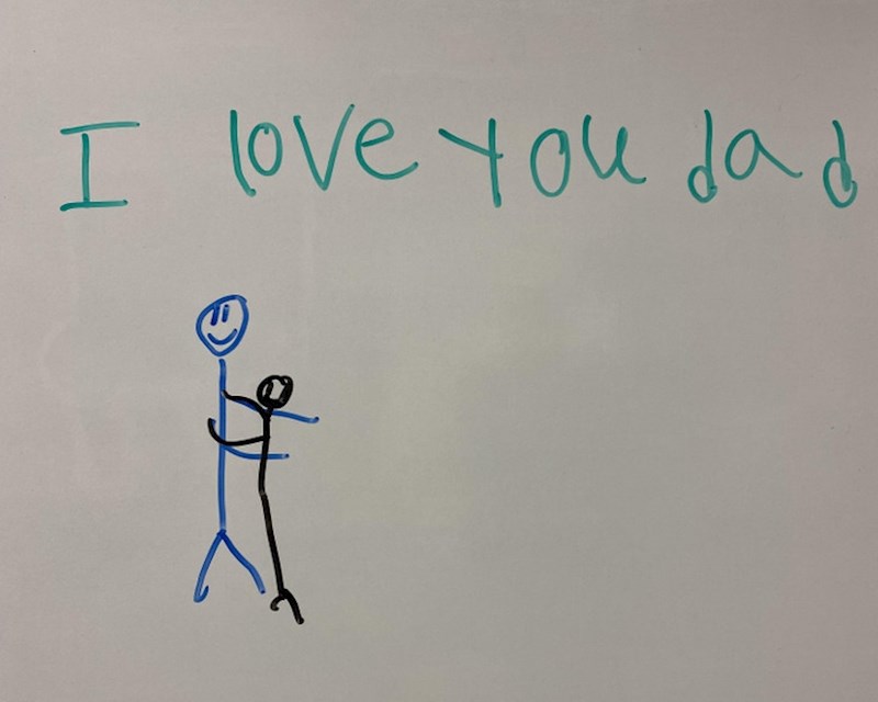 "Nisam znao koliko sam zapravo htio imati kćer dok ju konačno nisam dobio. Ovo je danas nacrtala u mom uredu, odmah nakon posla sam otišao uokviriti crtež."