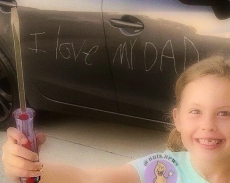 Vjerujemo da tata nije dijelio to mišljenje u trenutku kad je vidio što je učinila. 🤣