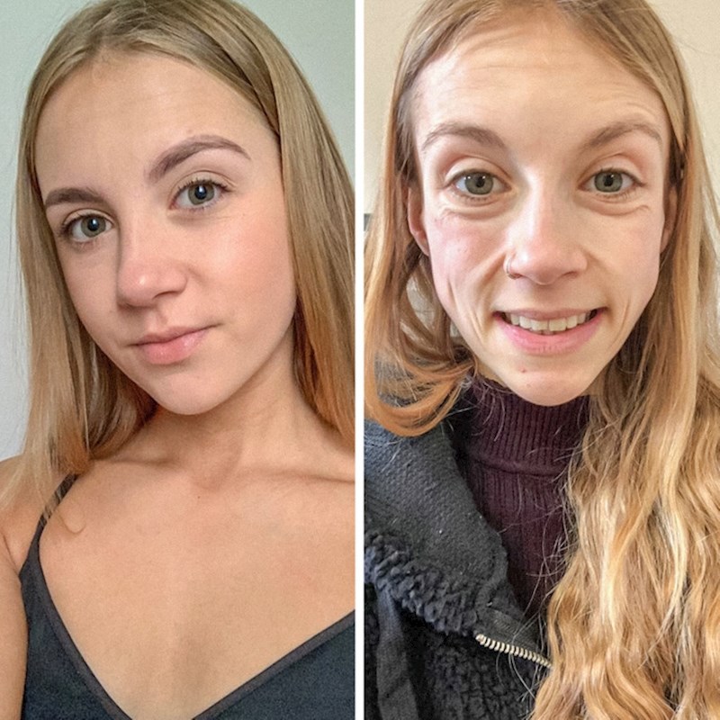 "Na prvoj slici sam ja kako izgledam trenutno, a na drugoj kako sam izgledala u 2020. godini kada sam se borila s nekoliko mentalnih bolesti"