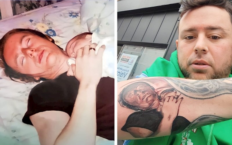 9. "Nakon što mi je tata preminuo odlučio sam tetovirati meni jako dragu fotografiju od kad sam bio beba"