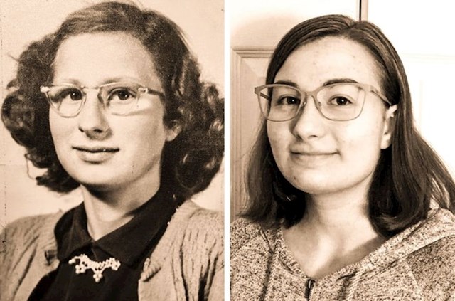 1. "Između ovih fotografija je 64 godina razlike, izgledamo identično!"
