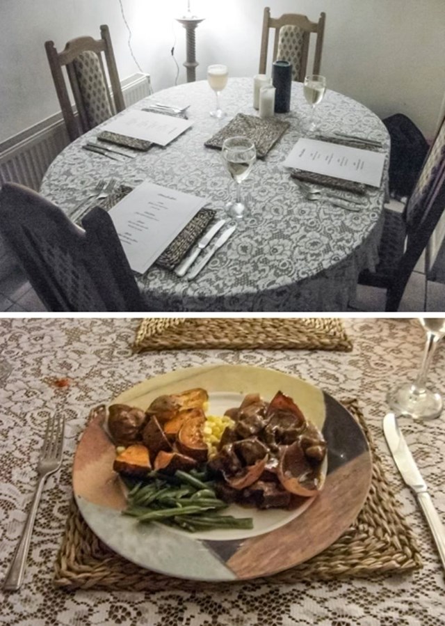 4. "Došla sam kući s posla i pronašla predivnu večeru koju je pripremio moj 12-godišnji posinak. Satima je pripremao ovo iznenađenje."
