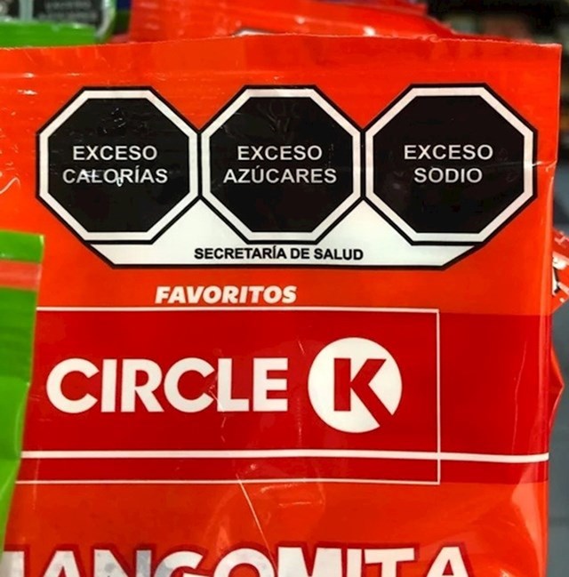 U Meksiku svi proizvodi koji sadrže puno šećera moraju imati posebne oznake kojima se taj podatak izražava