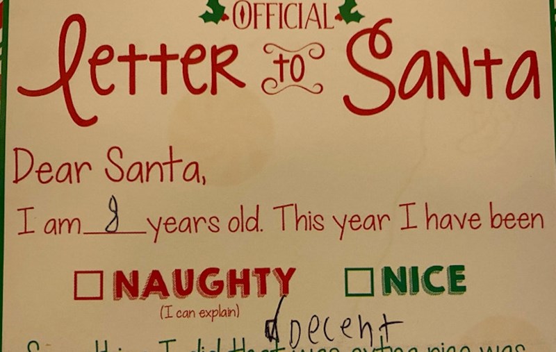 1. "Ovo je poruka koju je moj klinac ostavio za Djeda Božićnjaka"